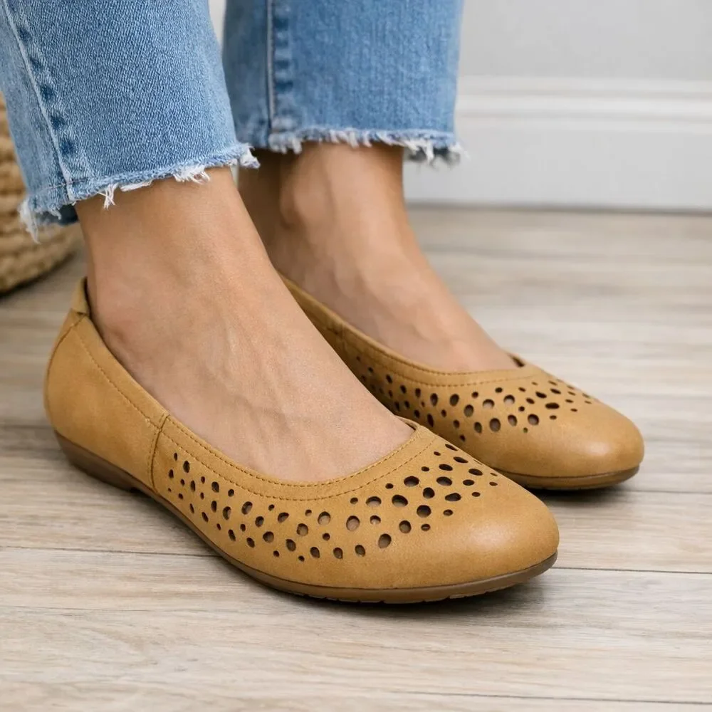 Josef Seibel Ballet Flat Shoes Women 39 / 8 Brown Leather‎ Pippa Comfort Loafer